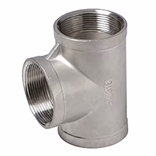 Raccordo a T in acciaio inossidabile n. 130 1/2 pollice (AISI 316) / PN16 di Atusa Raccordo a T in acciaio inossidabile Atusa n. 130 (AISI 316) / PN16, raccordi filettati in acciaio inossidabile, articolo n. I130L003