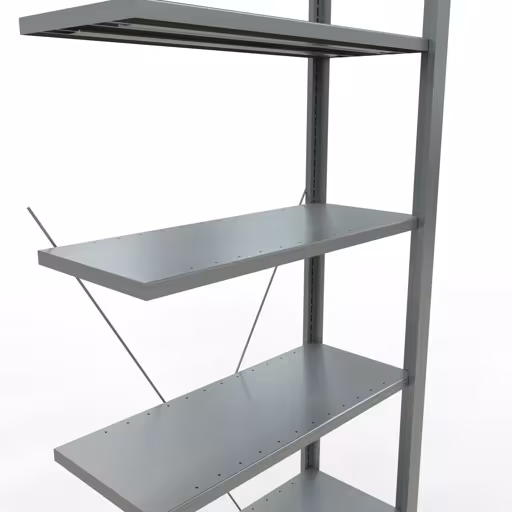 Scaffale aggiuntivo, scaffale per ufficio, sistema a innesto MULTIplus85, 2300 x 750 x 300 mm (AxLxP), 7 ripiani, traversa, zincato, senza barra di arresto di Schulte Lagertechnik con l'articolo n. 17733