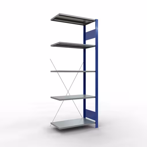 , Étagère MULTIplus150 système enfichable, 2000 x 750 x 400 mm, 5 étagères, RAL 5010 bleu gentiane/galvanisé/galvanisé de Schulte Lagertechnik avec le numéro d'article : 12745-75-B