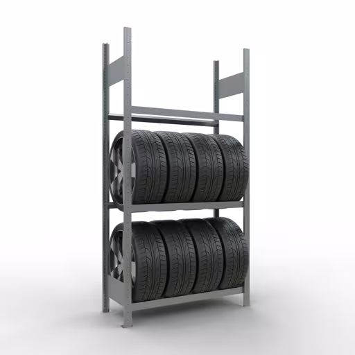 Image du produit n° 12 de l'article étagère de base, étagère pour roues/pneus, 2000 x 1000 x 400 mm, galvanisée, 3 niveaux de rangement avec charge de compartiment de 150 kg par niveau Figure n° 12 de l'article Rayonnage de base, rayonnage pour roues/pneus, 2000 x 1000 x 400 mm, galvanisé, 3 niveaux de stockage avec une charge de compartiment de 150 kg par niveau du groupe de produits des rayonnages à étagères de Schulte Lagertechnik