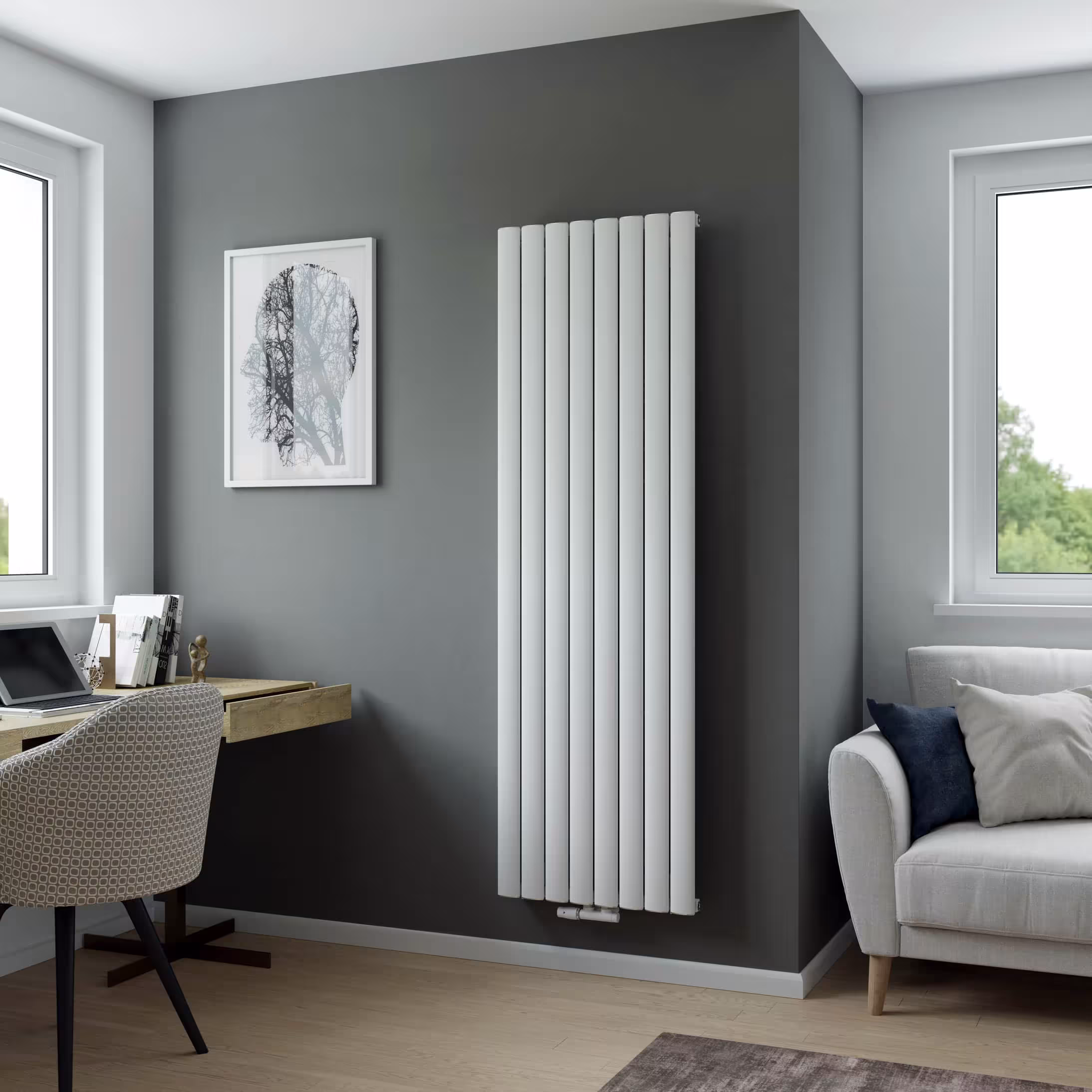 Radiatore in alluminio Ximax Novus attacco centrale struttura bianca, radiatore in alluminio, art. 11637