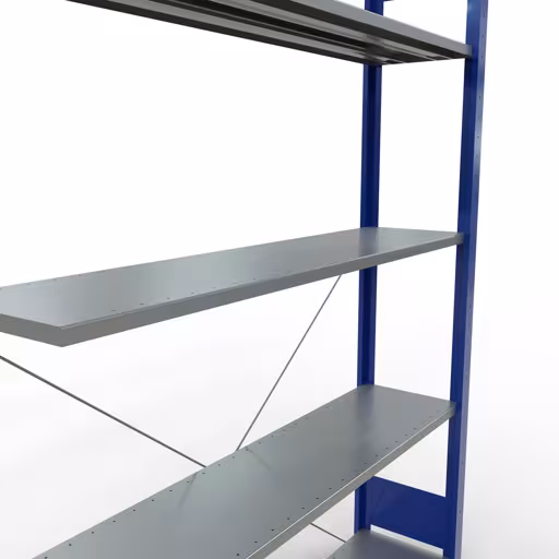 Un'altra vista dell'articolo Ripiano aggiuntivo, ripiano per ripiano, sistema a innesto MULTIplus150, 2000 x 1300 x 300 mm (AxLxP), 5 ripiani, traversa, RAL 5010 blu genziana/zincato Un'altra vista dell'articolo Scaffali componibili, scaffali, sistema a innesto MULTIplus150, 2000 x 1300 x 300 mm (AxLxP), 5 ripiani, traversa, RAL 5010 blu genziana/zincato dalla categoria Sistemi a innesto