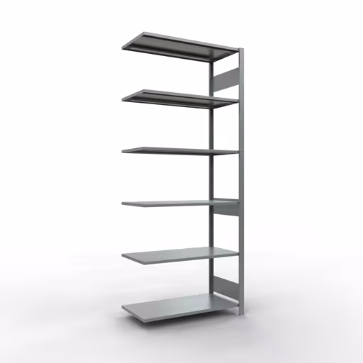 Scaffali aggiuntivi, scaffali, sistema a innesto MULTIplus85, 2500 x 1000 x 500 mm (AxLxP), 6 ripiani, barre longitudinali, zincato di Schulte Lagertechnik Scaffale aggiuntivo, scaffale, sistema a innesto MULTIplus85, 2500 x 1000 x 500 mm (AxLxP), 6 ripiani, barre longitudinali, zincato, ripiano aggiuntivo, articolo n. 13156-LR