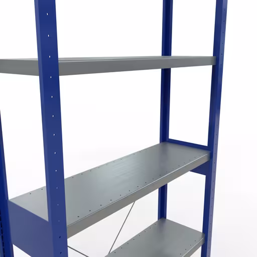 Image du produit n° 7 de l'article étagère de base, système enfichable MULTIplus250, 2500 x 1000 x 300 mm, 6 étagères, RAL 5010 bleu gentiane/galvanisé de la gamme de produits système enfichable de la marque Schulte Lagertechnik