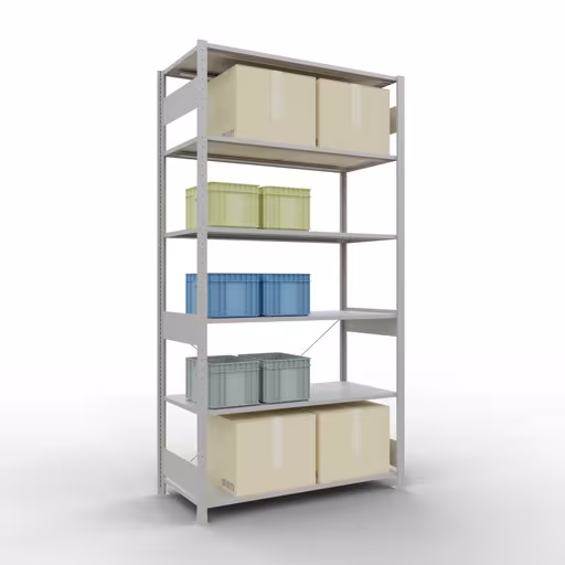 Image du produit n° 14 de l'article étagère de base du système enfichable 2500x1300x600 mm, type 150 kg, gris clair de la gamme de produits du système enfichable de Schulte Lagertechnik