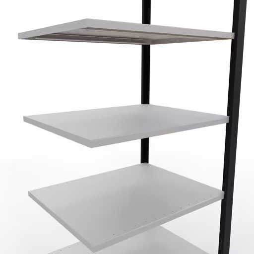 , système d'étagères de bureau MULTIplus150, 2300 x 750 x 600 mm, 7 étagères, barres de longueur, noir/gris clair de Schulte Lagertechnik de la catégorie étagères de bureau