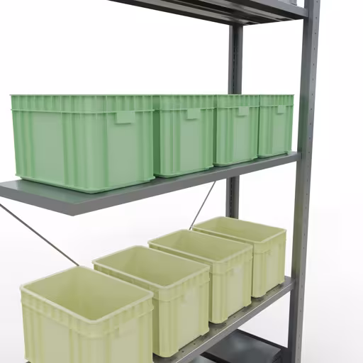 Image du produit n° 12 de l'article Étagère amovible, système enfichable pour étagères MULTIplus150, 2000 x 1000 x 300 mm, 5 étagères, galvanisé - Expressline de la gamme de produits du système enfichable de Schulte Lagertechnik
