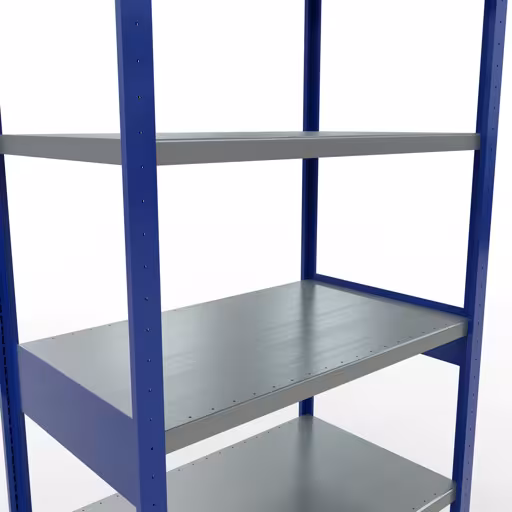 Étagère de base, étagère à étagères, système enfichable MULTIplus250, 2500 x 1000 x 600 mm, 6 étagères, RAL 5010 bleu gentiane/galvanisé de Schulte Lagertechnik avec le numéro d'article. 12961-LR-B