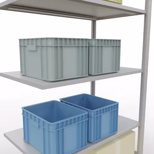 Scaffali aggiuntivi, scaffali, sistema a innesto MULTIplus150, 2000 x 1000 x 600 mm (AxLxP), 5 ripiani, barre longitudinali, RAL 7035 grigio chiaro con l'articolo n. 32665-LR Scaffali aggiuntivi, scaffali, sistema a innesto MULTIplus150, 2000 x 1000 x 600 mm (AxLxP), 5 ripiani, barre longitudinali, RAL 7035 grigio chiaro di Schulte Lagertechnik dalla categoria Sistemi a innesto