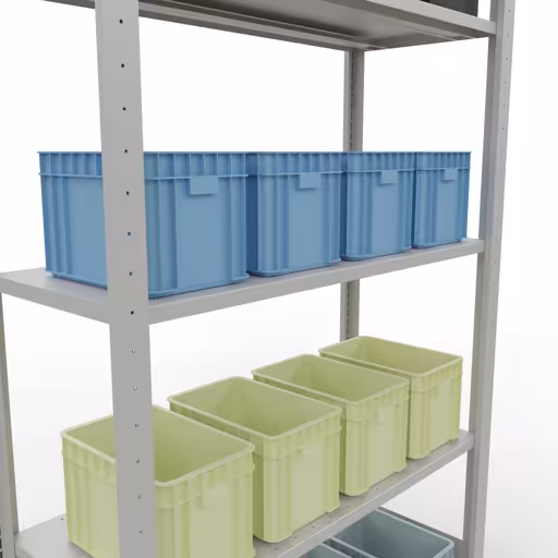 Image supplémentaire de l'article Étagère de base, étagère, système enfichable MULTIplus150, 2000 x 1000 x 400 mm, 5 étagères, gris clair RAL 7035 à partir de l'étagère de base