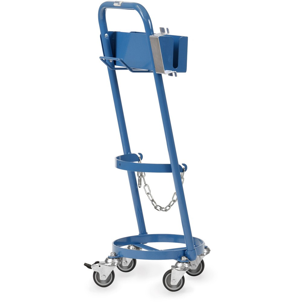 Chariot cylindrique en acier 51300T-SB avec support pour préchauffage et brûleur à flamme, appartenant à la catégorie des chariots portant la référence 51300T-SB.