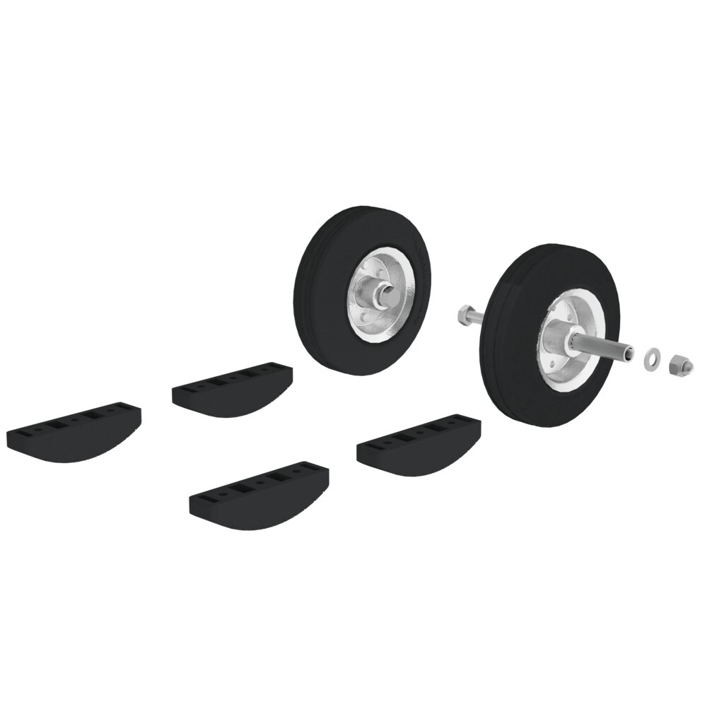 Jeu de rouleaux Munk, plate-forme de travail mobile électriquement conductrice de Günzburger Steigtechnik Jeu de roulettes Munk, conductrices électriquement, pour plateforme de travail mobile de la catégorie « Escalier-plateforme », référence 050047