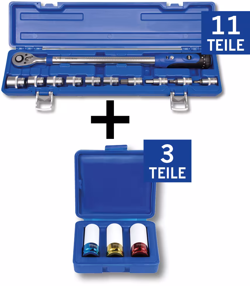 Un'altra vista dell'articolo Pacchetto cambio pneumatici da 1/2", 14 pezzi Contenuto: Set di chiavi dinamometriche_394260 Set di bussole a percussione profonda da 1/2"_3082 dalla categoria Utensili manuali