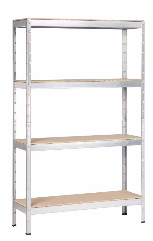 SCHULTE Regalwelt Scaffale per carichi pesanti con 4 ripiani in legno, 180x90x35 cm (AxLxP), zincato di Schulte Regalwelt Scaffale per carichi pesanti SCHULTE Regalwelt con 4 ripiani in legno, 180x90x35 cm (AxLxP), zincato, ripiani per carichi pesanti, art. n. R4039-04-02
