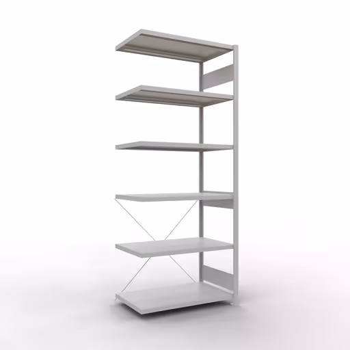 Étagère supplémentaire, étagère, système enfichable MULTIplus330, 2500 x 1000 x 600 mm, 6 étagères, gris clair RAL 7035 de la marque Schulte Lagertechnik de la gamme de produits du système enfichable