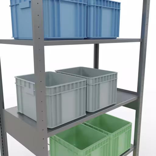 Image du produit n° 13 de l'article étagère de base, étagère, système enfichable MULTIplus85, 2500 x 1000 x 500 mm (HxLxP), 6 étagères, traverse, galvanisé Figure n° 13 de l'article étagère de base, étagère, système enfichable MULTIplus85, 2500 x 1000 x 500 mm, 6 étagères, traverse, galvanisée du groupe de produits système enfichable de la marque Schulte Lagertechnik