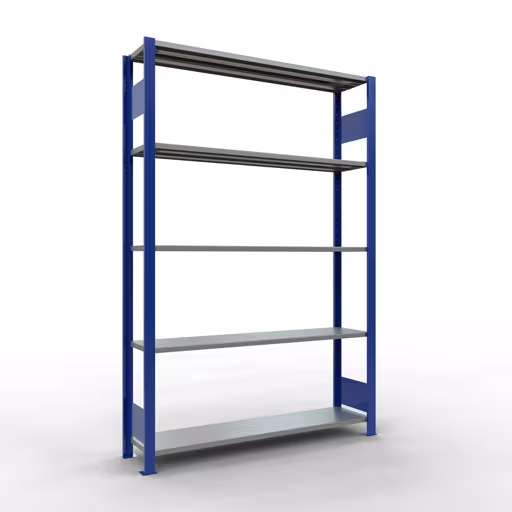 Image du produit n° 12 de l'article étagère de base, système enfichable MULTIplus150, 2000 x 1300 x 300 mm, 5 étagères, RAL 5010 bleu gentiane/galvanisé de la gamme de produits système enfichable de la marque Schulte Lagertechnik