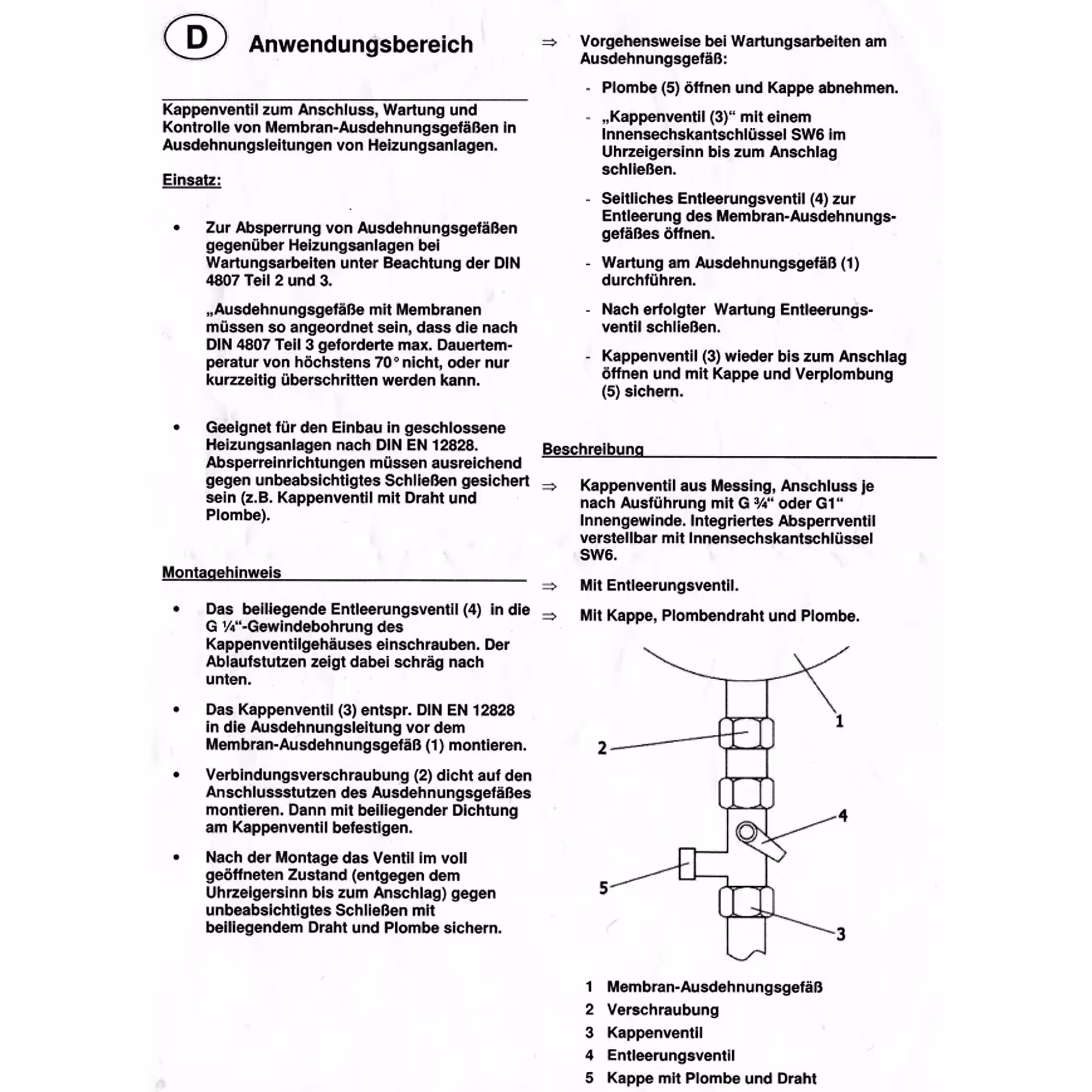 Kappenventil 3/4 Zoll für Membranausdehnungsgefäße von der Marke Puteus aus der Kategorie Heizung