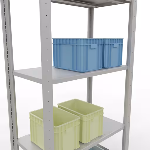 Image supplémentaire de l'article Étagère de base, étagère, système enfichable MULTIplus150, 2000 x 750 x 400 mm, 5 étagères, gris clair RAL 7035 à partir de l'étagère de base