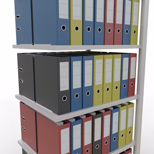 Figure n° 14 de l'article étagère complémentaire, étagère de bureau, système enfichable MULTIplus150, 2000 x 750 x 600 mm, 6 étagères, sans butée centrale, gris clair du groupe de produits étagères de bureau de la marque Schulte Lagertechnik