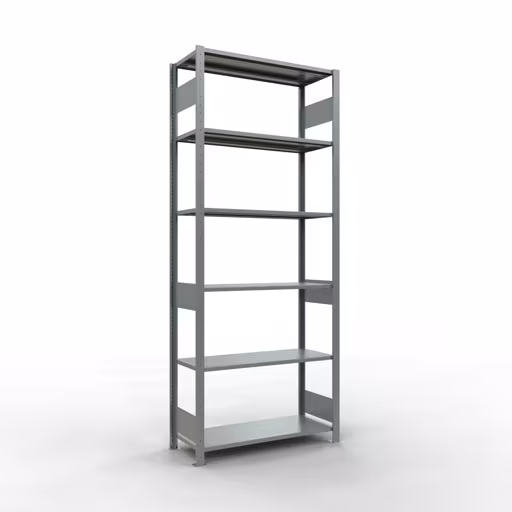Représentation supplémentaire de l'article étagère de base, étagère à étagères, système enfichable MULTIplus150, 2500 x 1000 x 400 mm, 6 étagères, galvanisé à partir de l'étagère de base