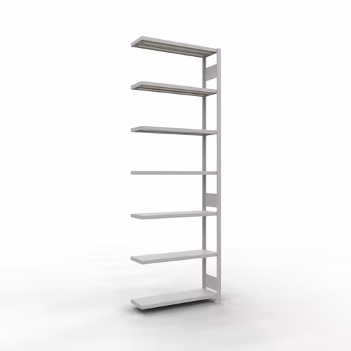 Étagère supplémentaire, étagère, système enfichable MULTIplus330, 3000 x 1000 x 300 mm (HxLxP), 7 étagères, barre de longueur, RAL 7035 gris clair, étagère supplémentaire, réf. 33837-LR