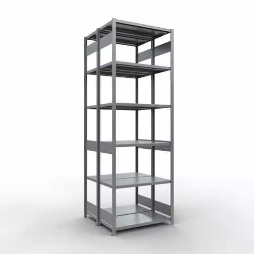 Représentation supplémentaire de l'article étagère de base, étagère double, système d'étagères enfichables MULTIplus250, 3000 x 1000 x (2x500) mm, 2x7 étagères, galvanisé à partir d'étagères doubles