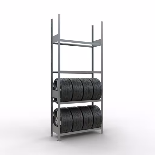 Immagine del prodotto n. 12 dell'articolo Scaffale Basic, scaffale per ruote/pneumatici, 2750 x 1150 x 400 mm, zincato, 4 livelli di stoccaggio con carico dello scomparto di 150 kg per livello Figura n. 12 dell'articolo scaffale base, portaruote/pneumatico, 2750 x 1150 x 400 mm, zincato, 4 livelli di stoccaggio del gruppo di prodotti Scaffali della marca Schulte Lagertechnik