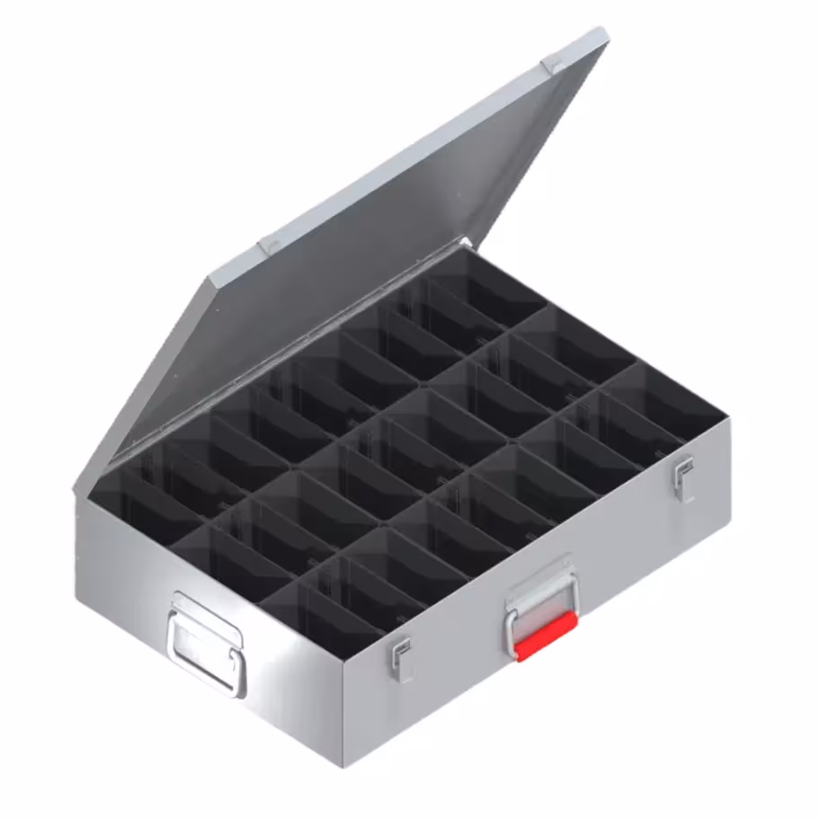Mallette de rangement Ortwein en tôle d'acier, 9 boîtes intérieures, systèmes d'organisation et chariots d'atelier, réf. IP030