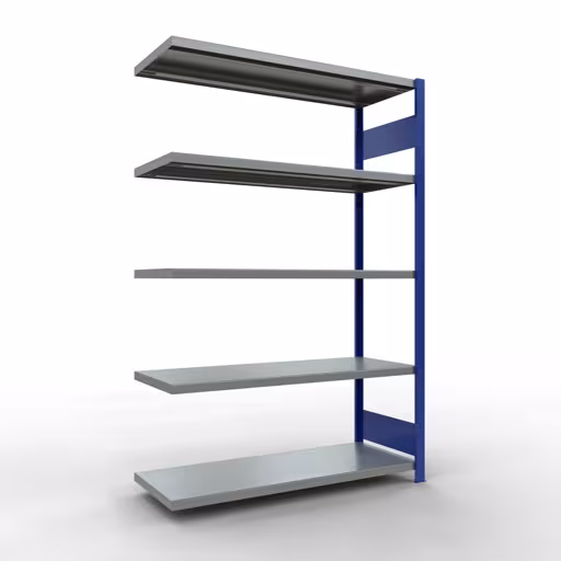 Figura n. 10 dell'articolo scaffale aggiuntivo, scaffale, sistema a innesto MULTIplus250, 2000 x 1300 x 500 mm (AxLxP), 5 ripiani, barre longitudinali, RAL 5010 blu genziana/zincato del gruppo di prodotti sistema a innesto della marca Schulte Lagertechnik