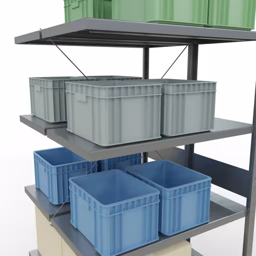 Anbauregal, Doppelregal, Fachbodenregal Stecksystem MULTIplus250, 3000 x 1000 x (2x500) mm (HxBxT), 2x7 Fachböden, Kreuzstrebe, verzinkt aus der Kategorie Doppelregale mit der GTIN 4058255035403 Anbauregal, Doppelregal, Fachbodenregal Stecksystem MULTIplus250, 3000 x 1000 x (2x500) mm (HxBxT), 2x7 Fachböden, Kreuzstrebe, verzinkt von der Marke Schulte Lagertechnik aus der Produktreihe Fachbodenregale