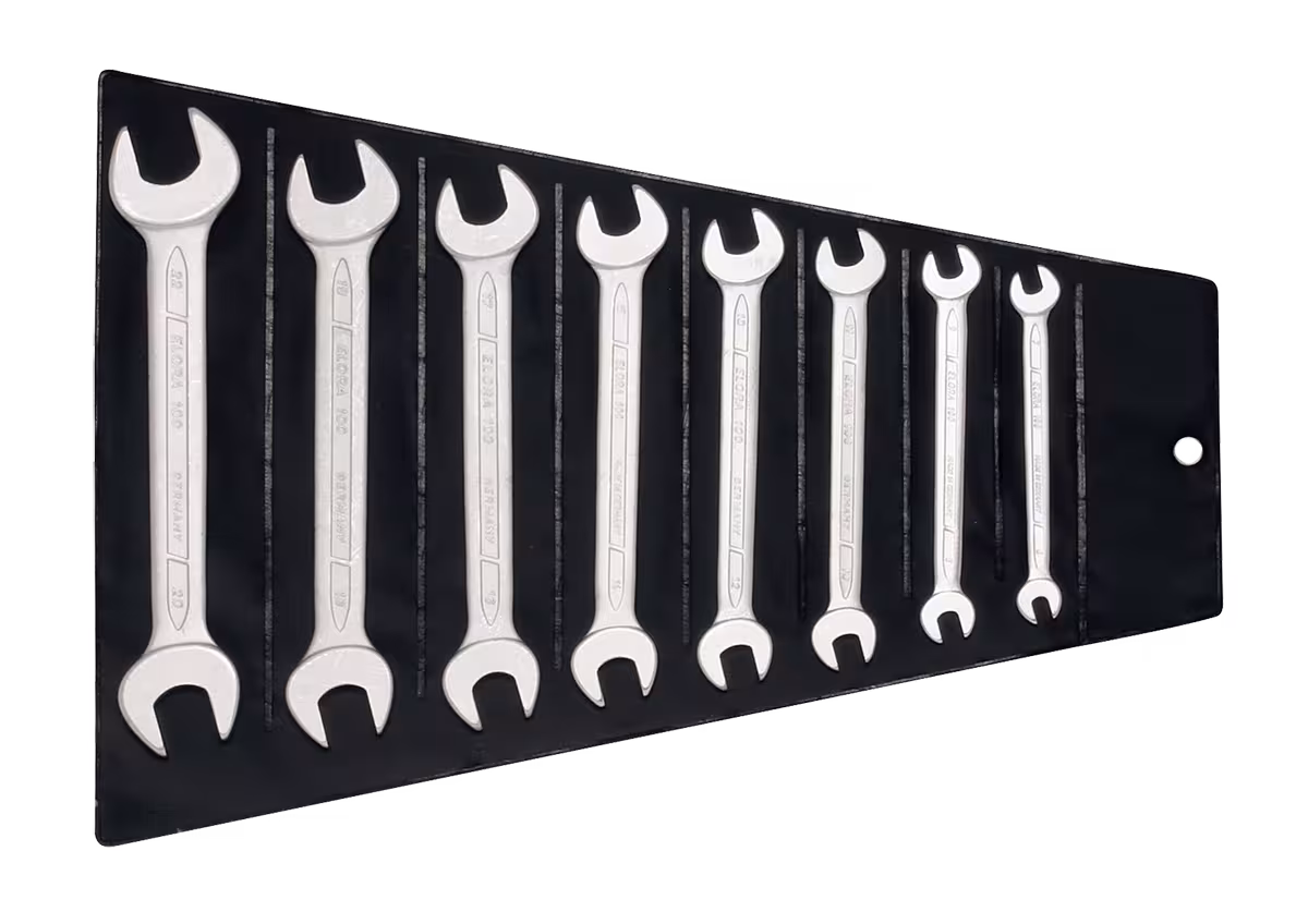 Doppelmaulschlüssel-Satz DIN 3110, 8-teilig 6-22 mm 100S 8SBDIN von ELORA Doppelmaulschlüssel-Satz DIN 3110, ELORA-100S SB aus der Kategorie Maulschlüssel mit der Artikelnr. 0100500821500