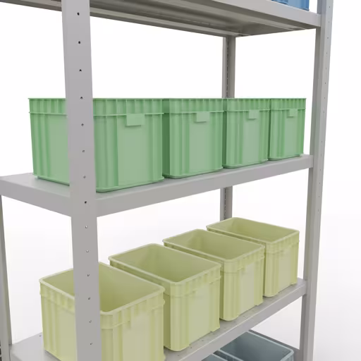 Figure n° 15 de l'article étagère de base, système d'étagères enfichables MULTIplus330, 2000 x 1000 x 400 mm, 5 étagères, gris clair RAL 7035 du groupe de produits système enfichable de Schulte Lagertechnik