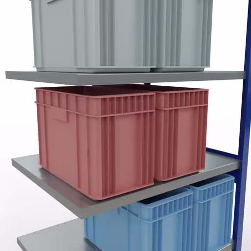 Rayonnage supplémentaire, étagère à étagères, système enfichable MULTIplus250, 2500 x 1000 x 800 mm, 6 étagères, barres de longueur, RAL 5010 bleu gentiane/galvanisé de la catégorie des étagères supplémentaires avec le GTIN 4004514284419 , Étagère MULTIplus250 système enfichable, 2500 x 1000 x 800 mm, 6 étagères, RAL 5010 bleu gentiane/galvanisé de Schulte Lagertechnik de la gamme de produits système enfichable