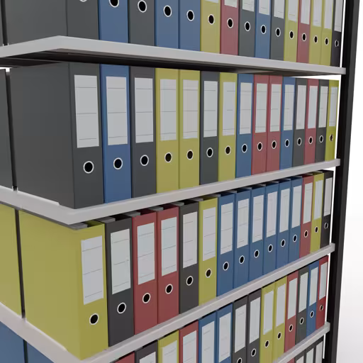 Représentation supplémentaire de l'article, étagère de bureau, système enfichable MULTIplus150, 2300 x 1300 x 600 mm, 7 tablettes, barres longitudinales, noir/gris clair du système enfichable