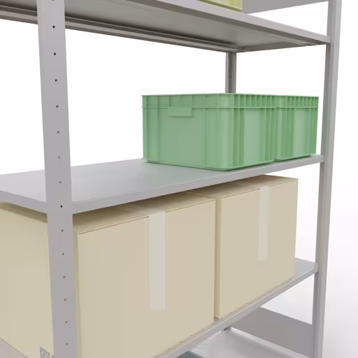 Étagère de base, étagère, système enfichable MULTIplus150, 2000 x 1300 x 500 mm, 5 étagères, RAL 7035 gris clair de Schulte Lagertechnik de la catégorie système enfichable