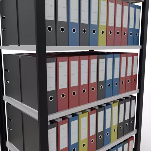 Figure n° 9 de l'article, étagère de bureau, système enfichable MULTIplus150, 2000 x 1000 x 600 mm, 6 étagères, barres de longueur, noir/gris clair du groupe de produits étagères de bureau de la marque Schulte Lagertechnik