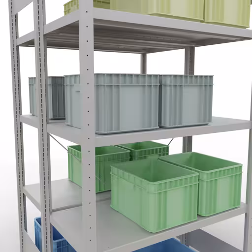 Image du produit n° 8 de l'article étagère de base, étagère, système enfichable MULTIplus250, 2000 x 1000 x (2x500) mm, 2x5 étagères, RAL 7035 gris clair de la gamme d'étagères pour étagères de la marque Schulte Lagertechnik