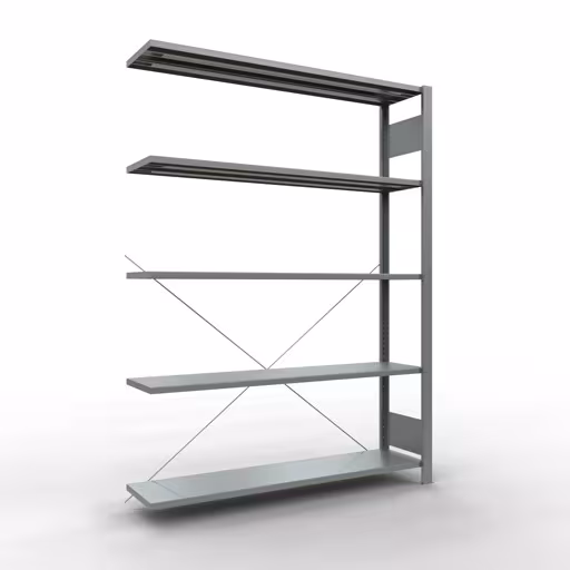 Figure n° 10 de l'article, étagère de bureau, système enfichable MULTIplus85, 1800 x 1300 x 300 mm, 5 étagères, galvanisées, sans barre d'arrêt du groupe de produits étagères de bureau de Schulte Lagertechnik