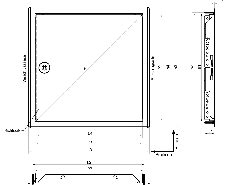 Porte de visite SOFTLINE en inox 600x600 serrure carrée de la catégorie portes de visite et abattants avec le GTIN 4005046206573 Softline en acier inoxydable de la marque Upmann de la catégorie portes d'inspection et trappes