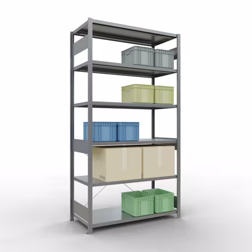 Image du produit n° 14 de l'article étagère de base du système enfichable 2500x1300x600 mm, type 250 kg, galvanisée Figure n° 14 de l'article étagère de base du système enfichable 2500x1300x600 mm, type 250 kg, galvanisée du groupe de produits du système enfichable de la marque Schulte Lagertechnik