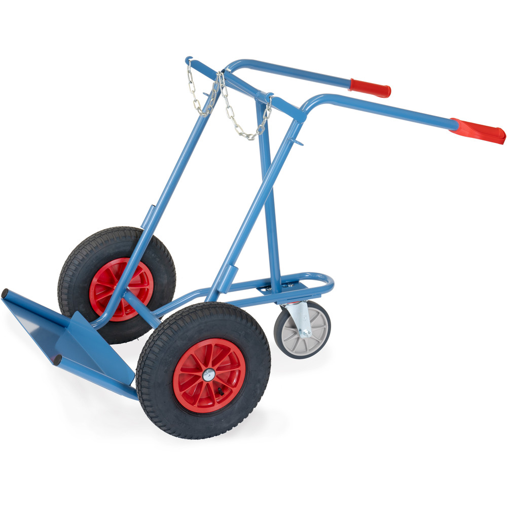 Chariot porte-bouteilles en acier 52229L-ST avec pneus pneumatiques de la marque Fetra Chariot porte-bouteilles en acier avec support, de la catégorie chariots, référence 52229L-ST