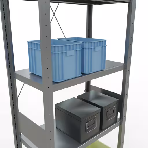 Figura n. 7 dell'articolo scaffale base, scaffale, sistema a innesto MULTIplus250, 3000 x 750 x 400 mm (AxLxP), 7 ripiani, traversa, zincato del gruppo di prodotti sistema a innesto della marca Schulte Lagertechnik
