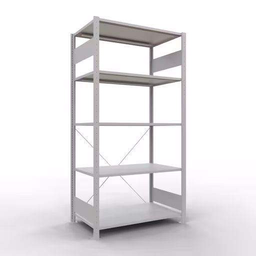 Figura n. 13 dell'articolo scaffale base, sistema a innesto per scaffale MULTIplus150, 2000 x 1000 x 600 mm (AxLxP), 5 ripiani, traversa, RAL 7035 grigio chiaro del gruppo di prodotti sistema a innesto della marca Schulte Lagertechnik