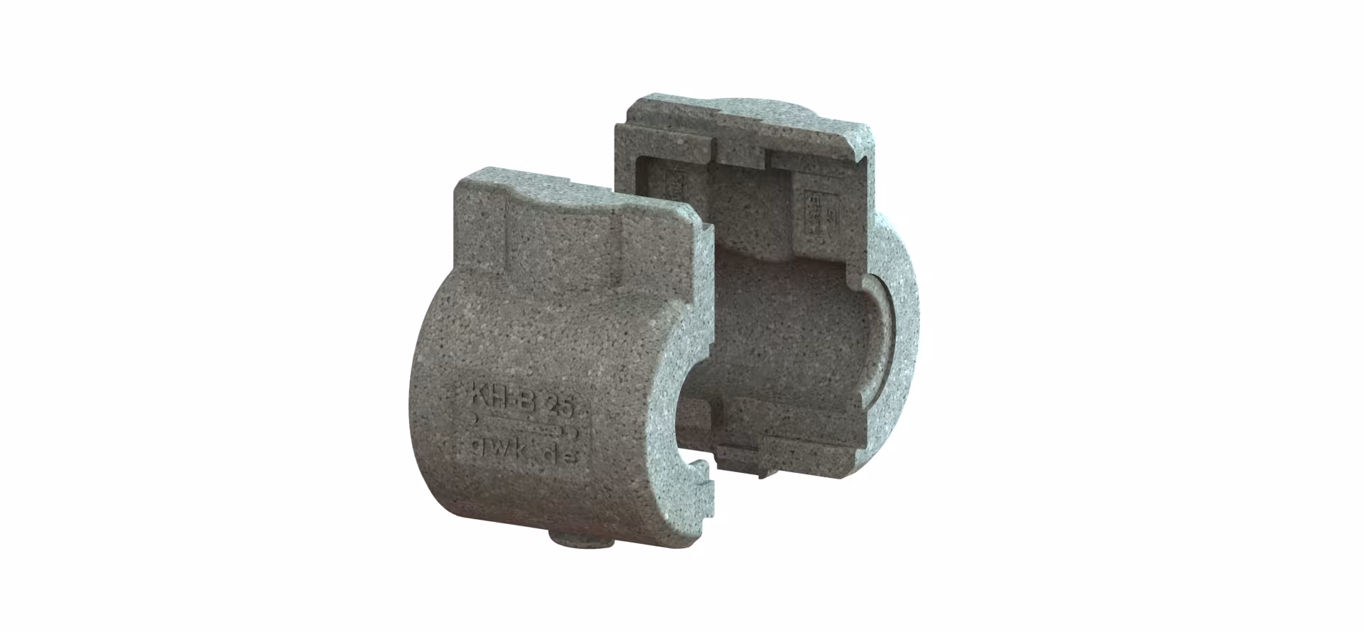 GWK EPP-BOX serie KH-B grigio argento per valvola a sfera con maniglia ad aletta e filettatura interna, isolamento raccordo, art. 5233015002