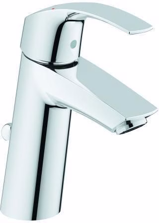 Miscelatore monocomando per lavabo GROHE Eurosmart 23322_1, altezza media, cromato, del marchio Grohe Miscelatore monocomando per lavabo GROHE da 1/2 pollice, misura M, con piletta di scarico a pressione, della categoria rubinetteria per lavabo GROHE, codice articolo 6000516550