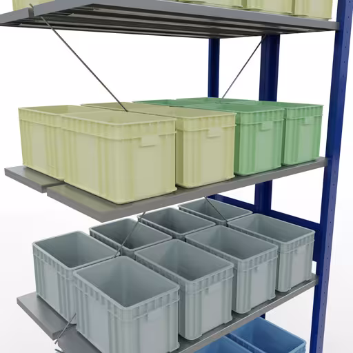 Scaffale aggiuntivo, scaffale doppio, sistema di scaffali MULTIplus150, 3000 x 1000 x (2x600) mm (AxLxP), 2x7 ripiani, traversa, RAL 5010 blu genziana di Schulte Lagertechnik con l'articolo n. 32737-B