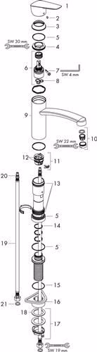 Hansgrohe Mitigeur monocommandé pour cuisine 160 LOGIS DN 15 pour montage devant une fenêtre chrome