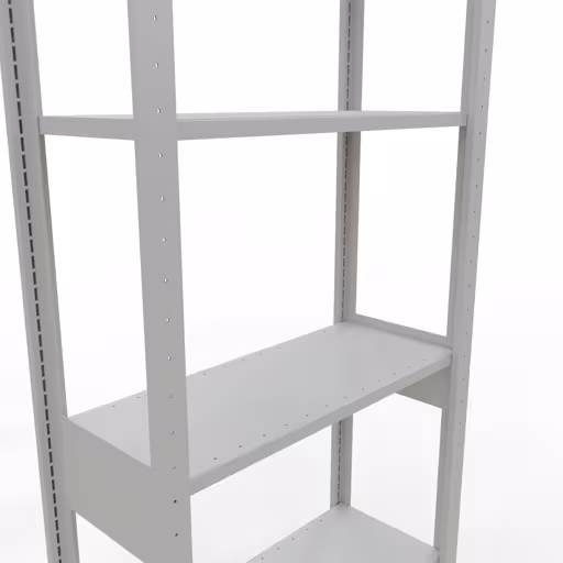 Scaffale base, scaffale, sistema a innesto MULTIplus150, 2500 x 750 x 300 mm (AxLxP), 6 ripiani, barre longitudinali, RAL 7035 grigio chiaro di Schulte Lagertechnik con l'articolo n. 32631-75-LR