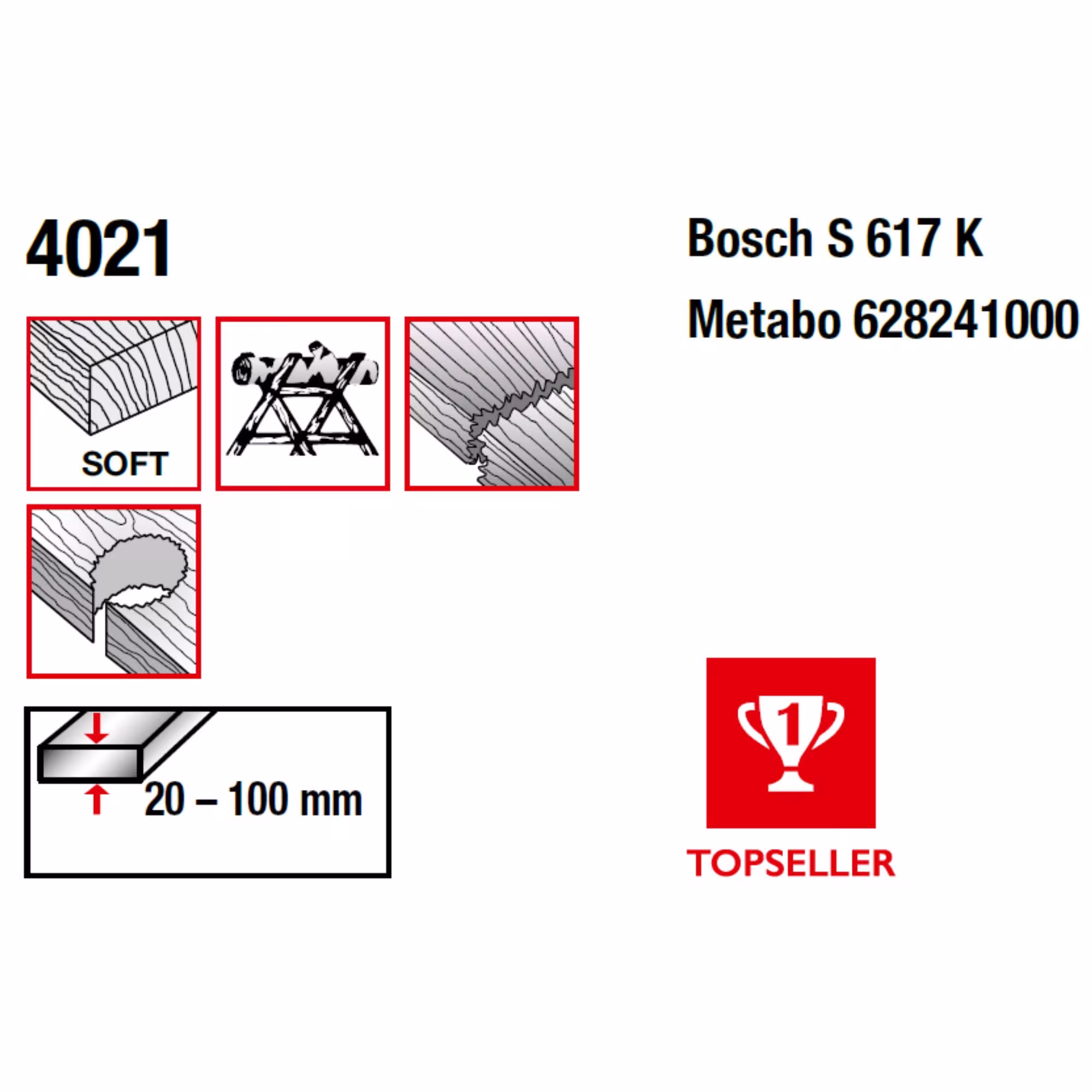 Lame de scie alternative CV fraisée et réglée GL 150/VL 130 mm, ZT 8,5 mm de la catégorie des lames de scie alternative avec le GTIN 4028655040215 Lame de scie alternative CV fraisée et réglée pour le traitement du bois, des panneaux de fibres et du plastique de la marque MPS de la catégorie des lames de scie alternative